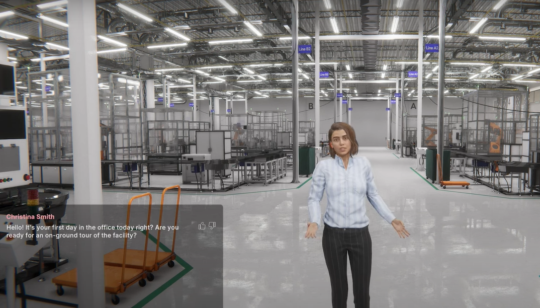 VR Warehouse Training Simulation with Virtual Instructor